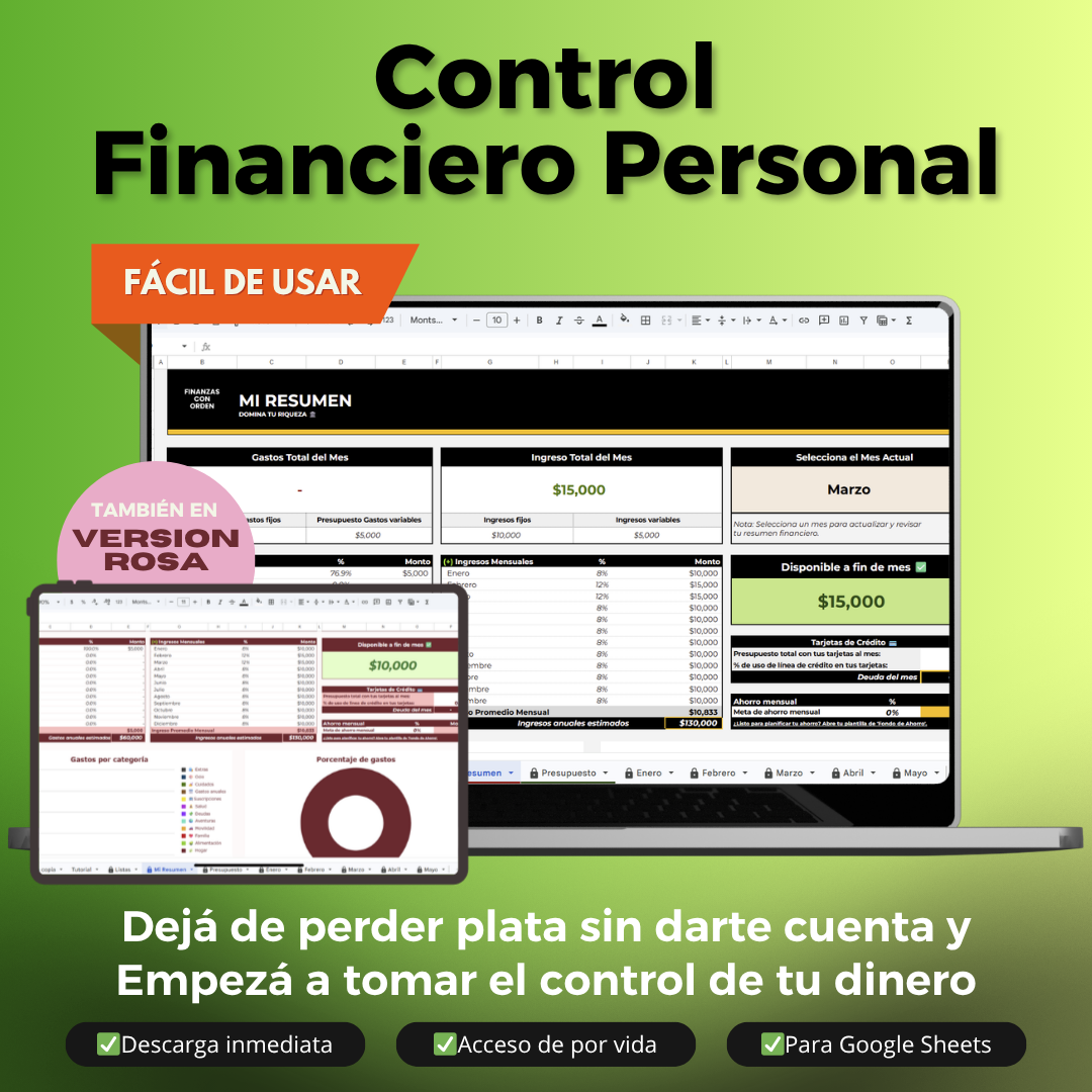 Plantilla Control Financiero Personal